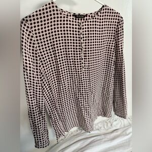 Massimo Dutti Mulberry Silk Geometric Blouse | EU 42 US 10–12